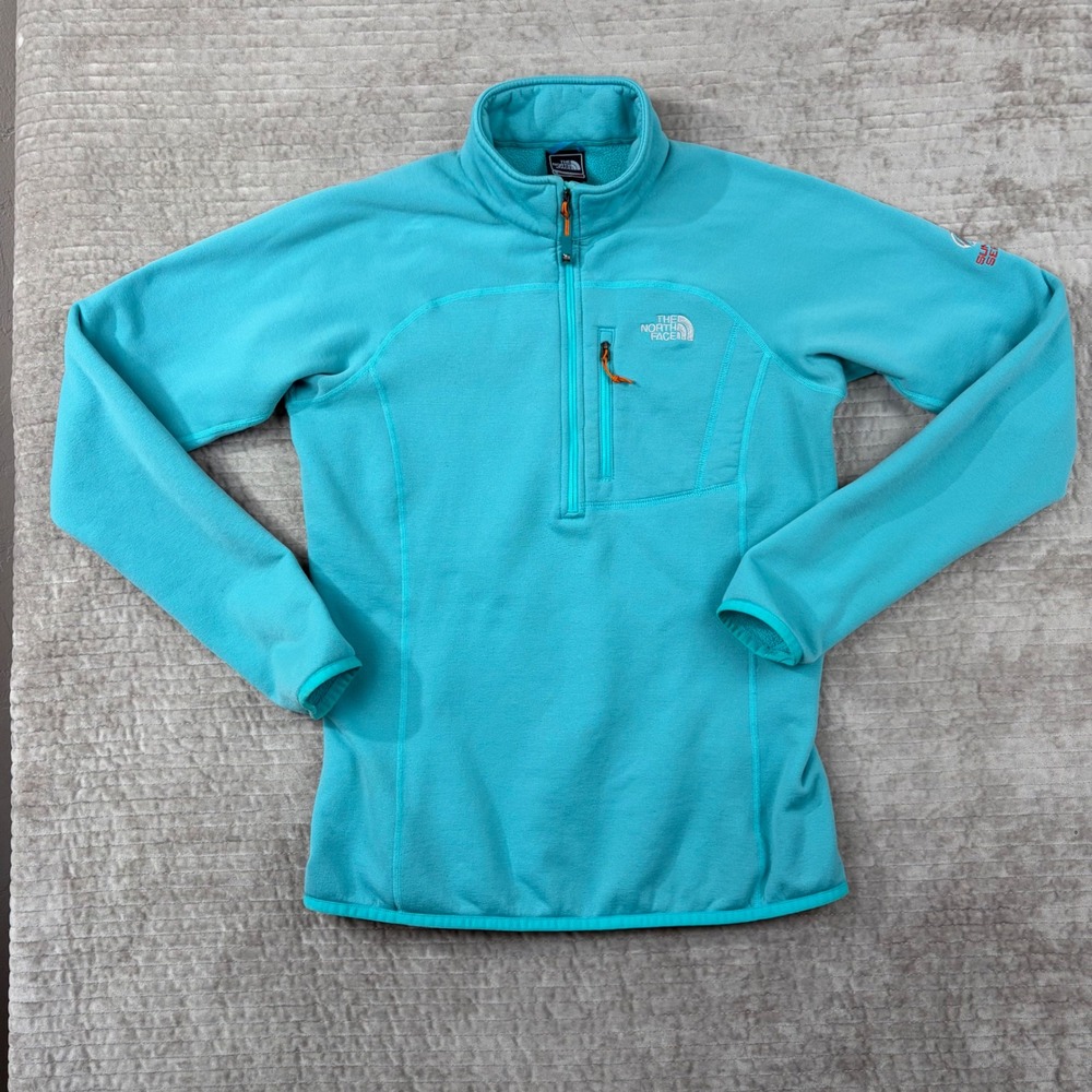 The North‎ Face Summit Series Medium Turquoise Blue 1/4 Zip Fleece Pullover